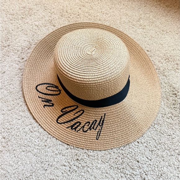Women's Tan Sun Hat with Black Band - Picture 4 of 5